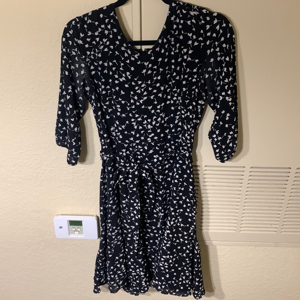 Talbots dress black with floral print size 6p
